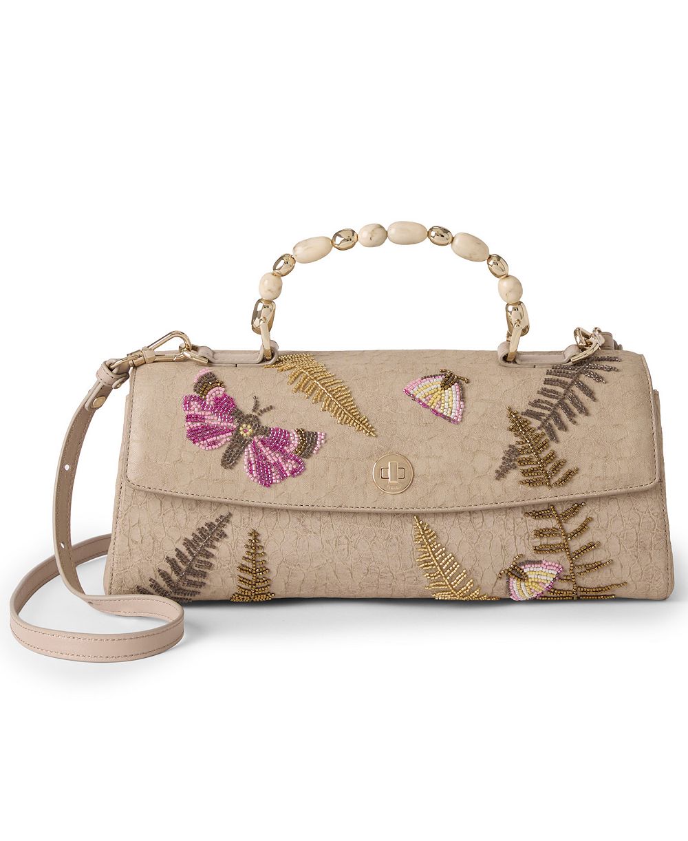 Brahmin Dayan Woodland Leather Medium Fossilized Satchel Bag