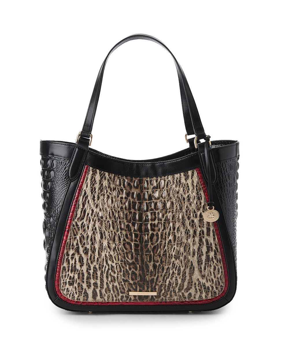Brahmin Aliza Ocelot Calgary Large Leather Tote Bag