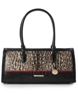 Большая кожаная сумка-тоут Brahmin Sophia Ocelot Calgary