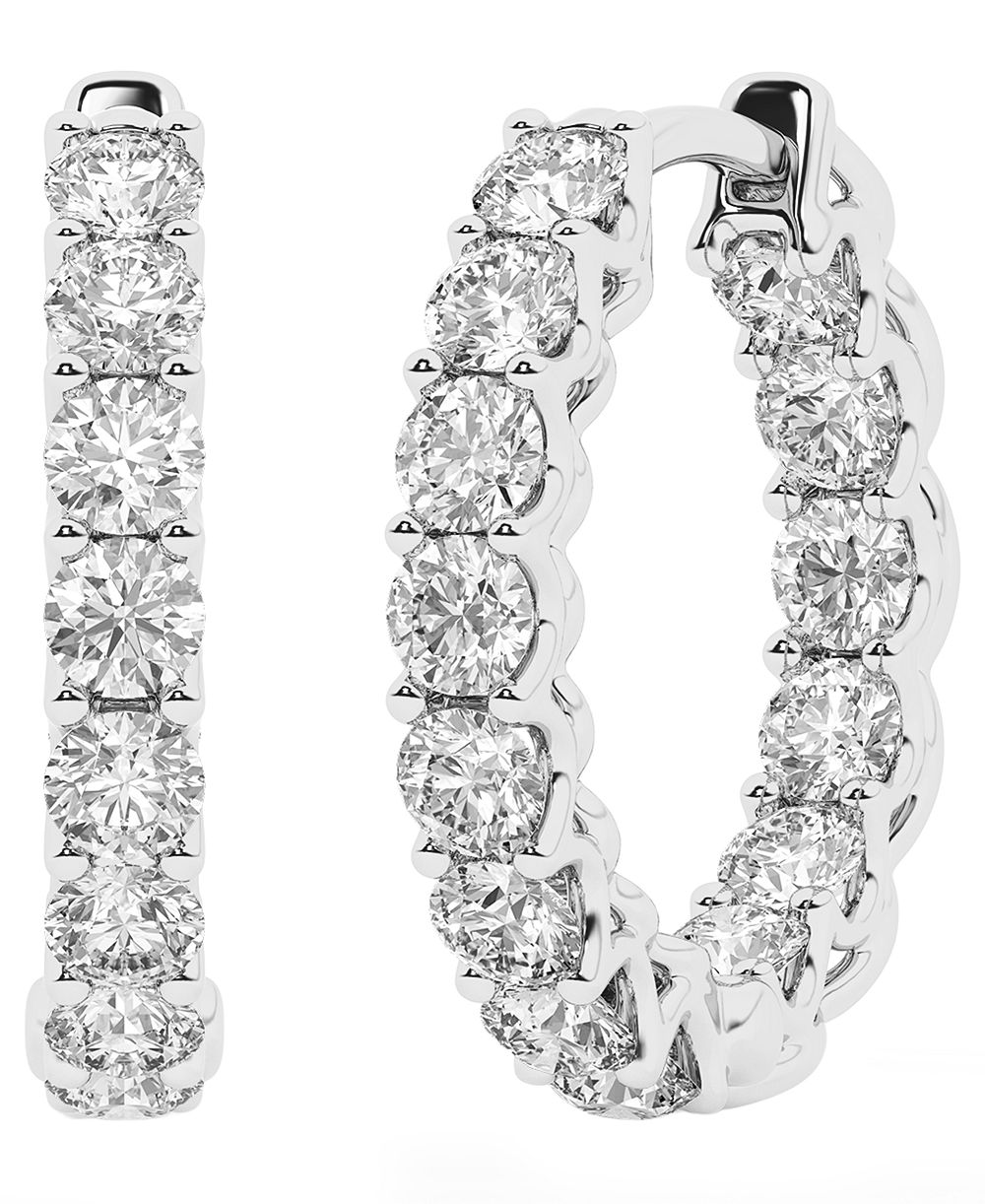 Forever Grown Diamonds серьги-кольца с бриллиантами лабораторного выращивания (2 карата суммарно) из стерлингового серебра