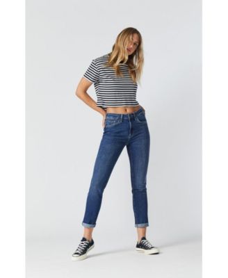 Mavi Jeans Women's Kathleen Mid Rise Boyfriend In Mid Feather Blue
