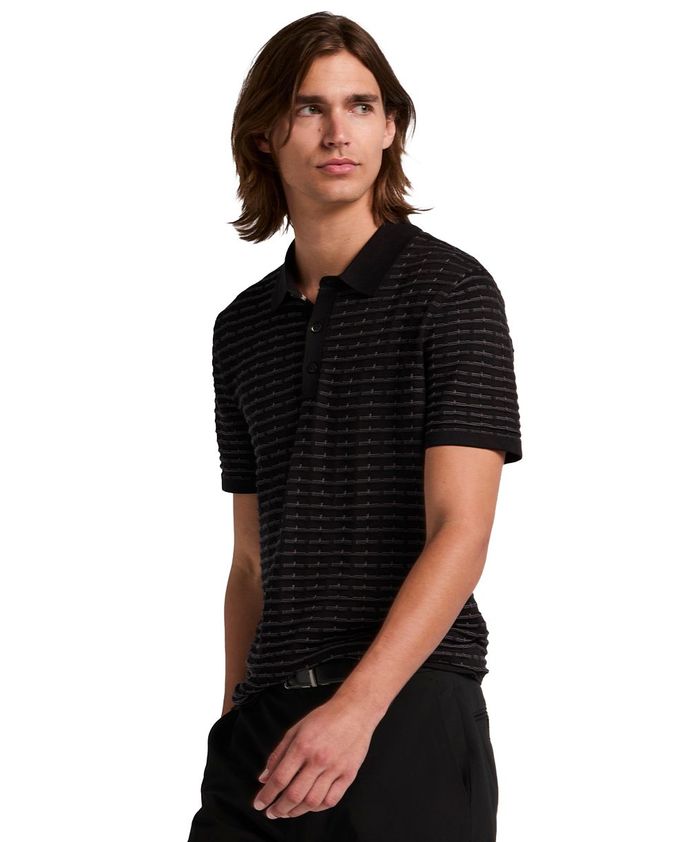 Perry Ellis Мужской джемпер-поло с узором Grid Jacquard