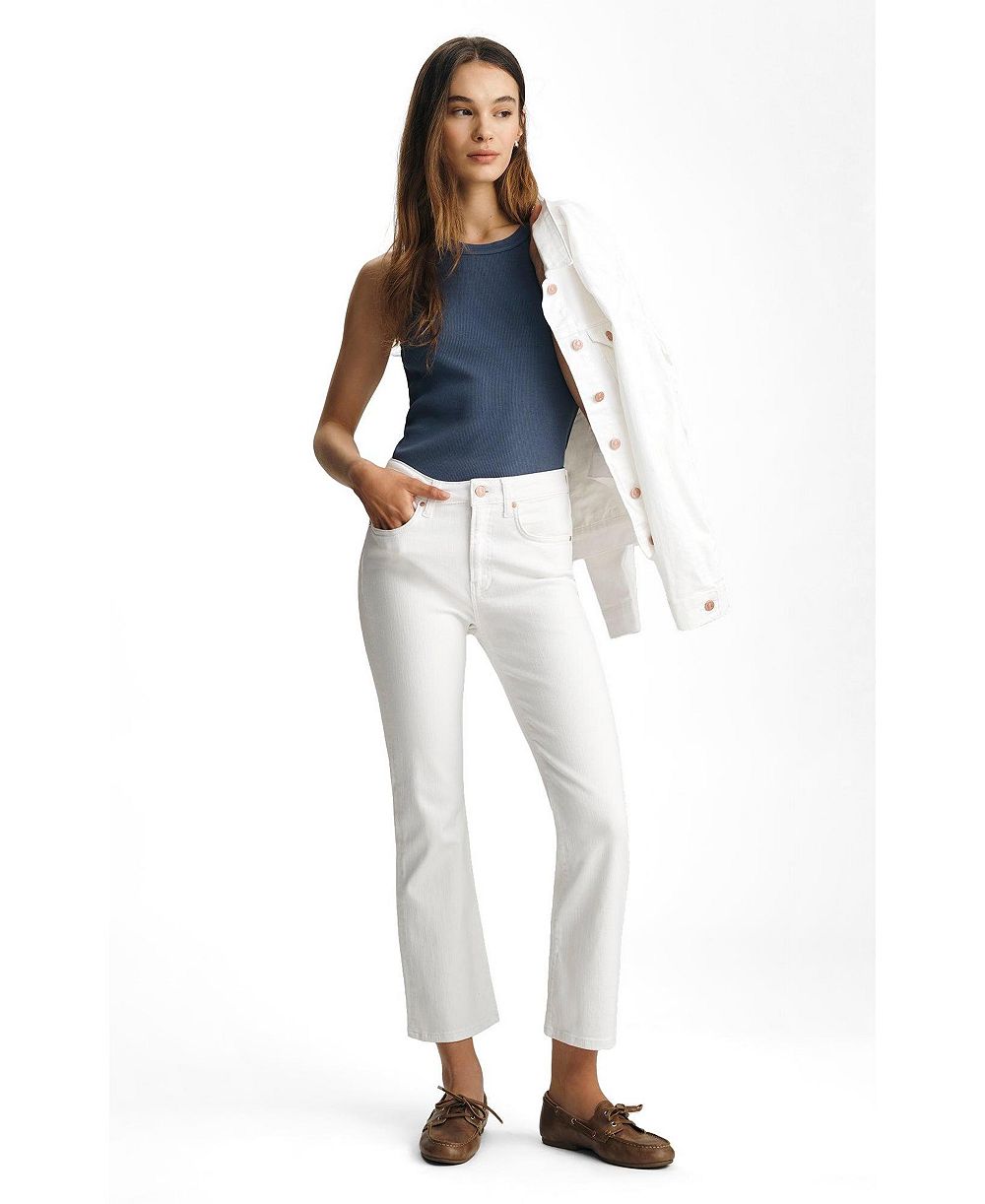 Джинсы Mavi Jeans Women's Anika Mid Rise Cropped Flare In White Flex Blue