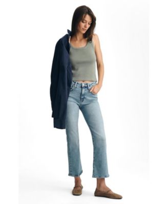 Mavi Jeans Women's Anika Mid Rise Cropped Flare In Lt Brushed Flex Blue