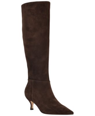 Nine West Women's Somas Tall Wide Calf Kitten Heel Dress Boots