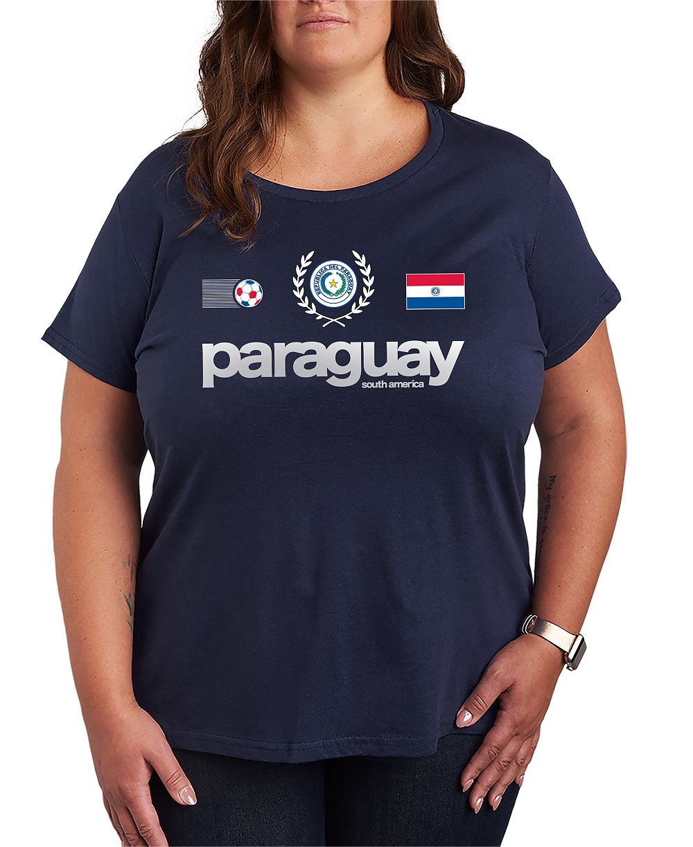 Hybrid Apparel Plus Size Paraguay Soccer Graphic T-Shirt