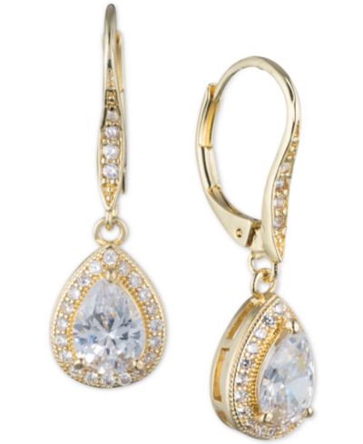 Anne Klein серьги-подвески с кристаллами Teardrop и Pavé