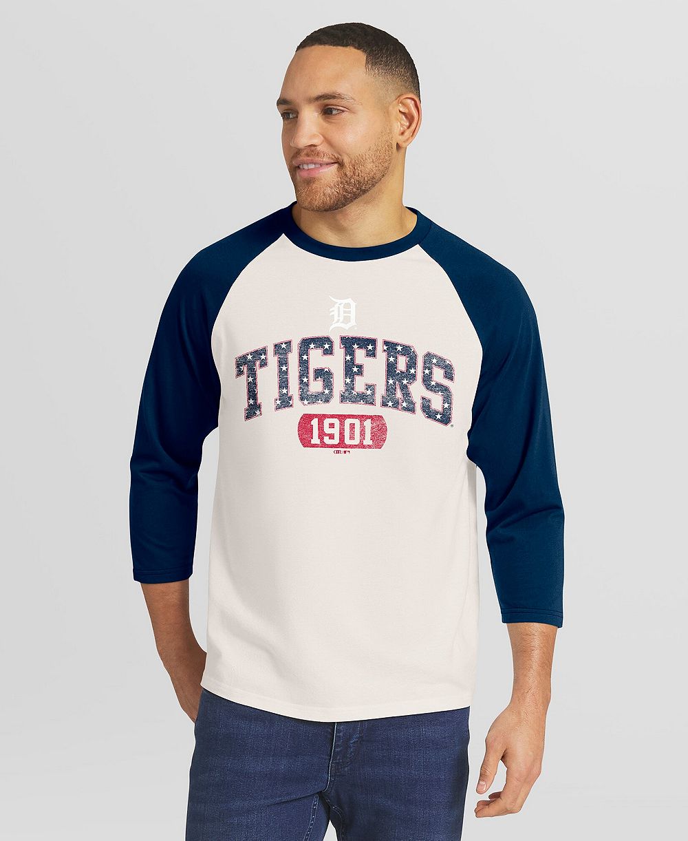 Мужская футболка Darius Rucker Collection By Fanatics Detroit Tigers Americana 3/4-Sleeve Raglan