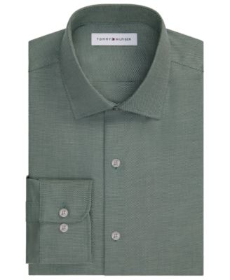 Tommy Hilfiger мужская классическая рубашка с воротником на пуговицах из эластичной ткани Flex