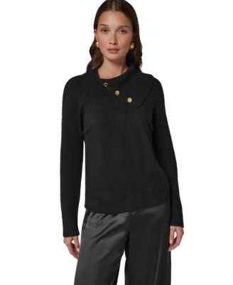 Donna Karan New York женский кашемировый пуловер с расстегнутым воротником и пуговицами