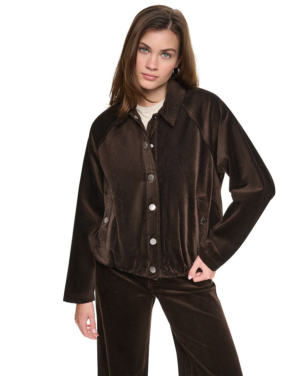 DKNY Jeans Petite Bubble-Hem Corduroy Jacket