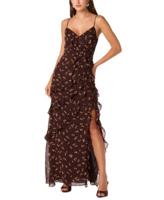 ASTR the Label Women's Abriella Floral Ruffle Wedding Guest Maxi Dress