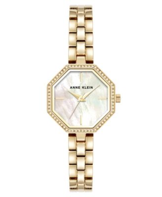 Anne Klein Women's Quartz Unique Octagonal Gold-Tone Metal Alloy Watch 26mmx32mm