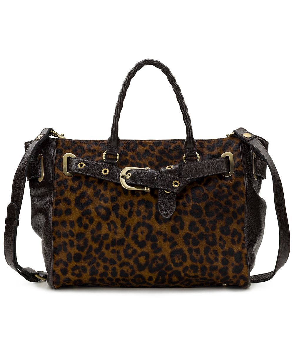 Patricia Nash Kari Leather Leopard Extra-Large Satchel Bag