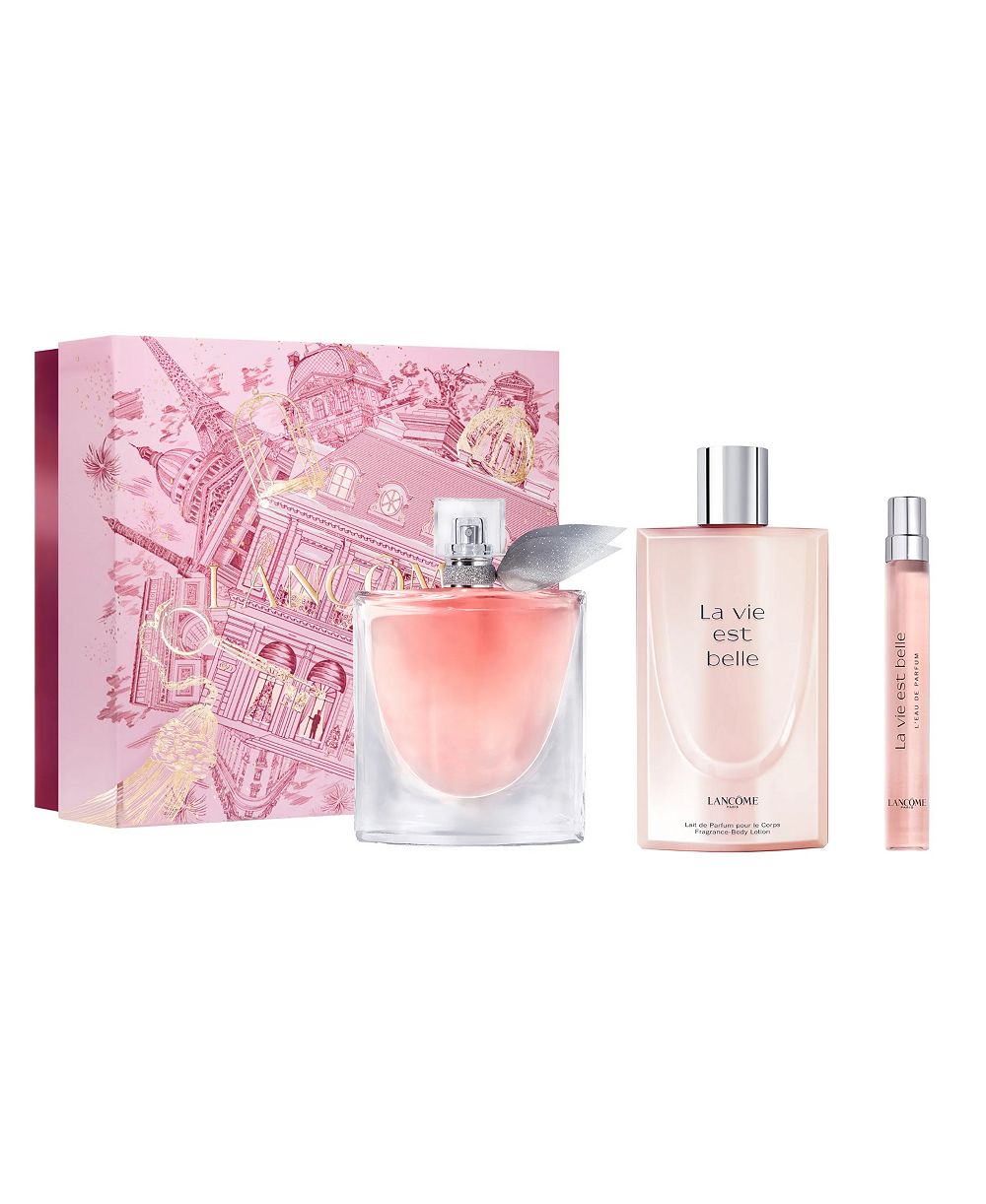 Lancôme набор из трех полноразмерных флаконов La Vie Est Belle: парфюмированный спрей и лосьон для тела