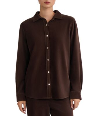 Jones New York женская блузка из вельвета с воротником и пуговицами, размер Petite