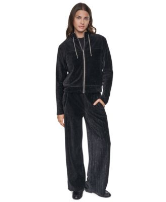 Женская бархатная куртка DKNY с длинным рукавом и люрексом