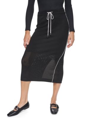 Женская расклешенная юбка DKNY из ажурной сетки, надеваемая через голову