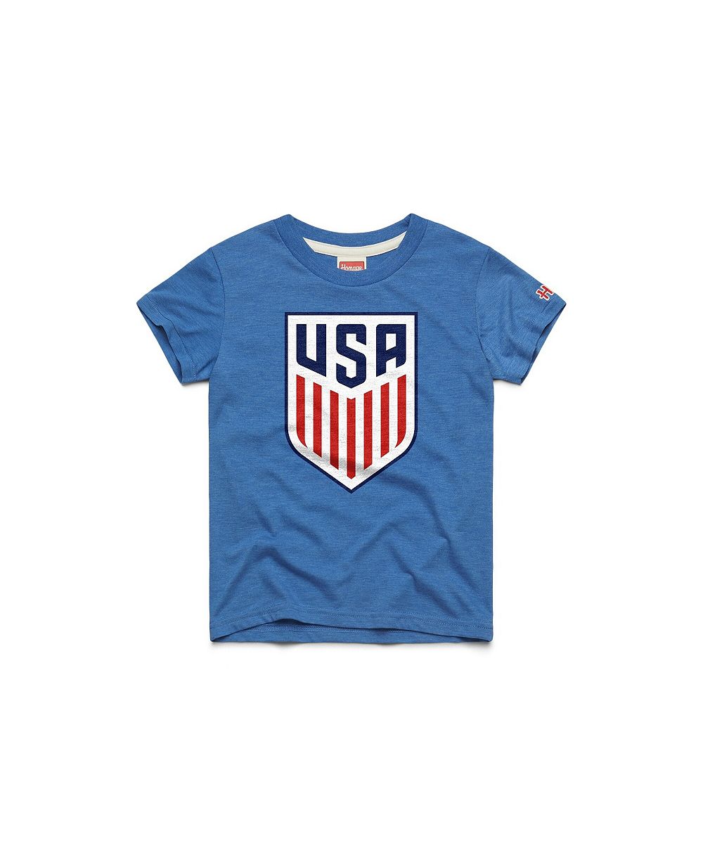 Homage Big Boys and Girls Royal USMNT Crest Tri-Blend T-Shirt