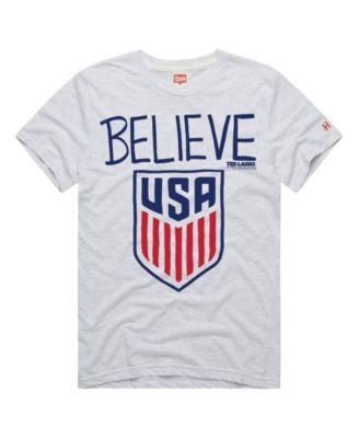 Homage Men's and Women's Gray USMNT Ted Lasso Believe Crest Tri-Blend T-Shirt