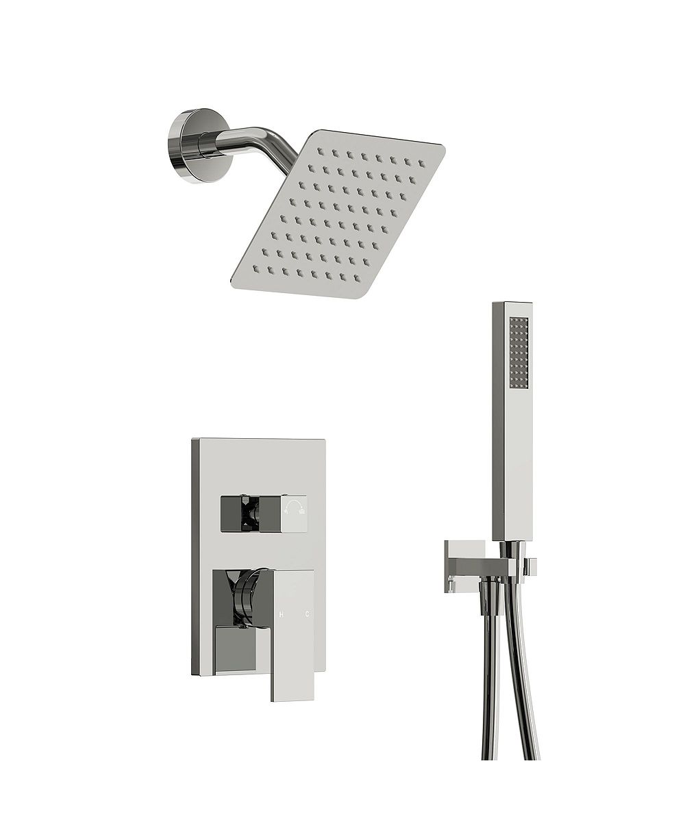 Система душевых EVERSTEIN Pressure-Balanced Rainfall High-Pressure Rain Shower Head with Handheld Spray Brushed