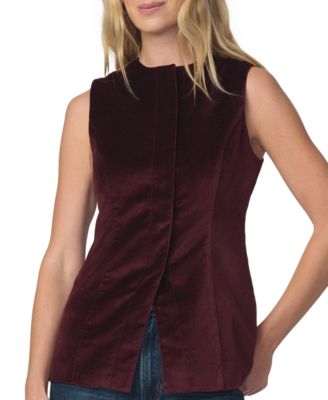 Joe's Jeans Women's Velveteen Sleeveless Button-Front Vest
