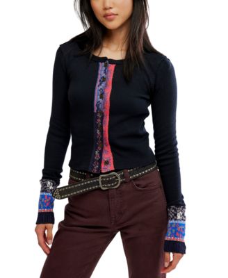 Free People Women's We The Free Noa Long-Sleeve Scoop-Neck Fitted Cardigan Sweater