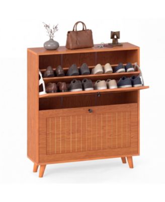 Slickblue Entryway Shoe Cabinet with Adjustable Removable Shelving