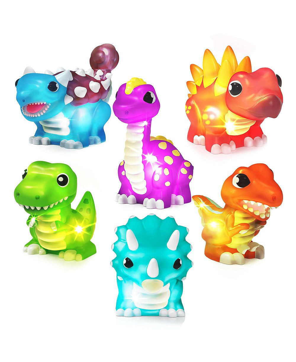 Игрушки для купания GNUADZ Dinosaur, набор из 6 шт., меняющие цвет при контакте с водой