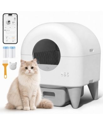 Cumrige Automatic Self-Cleaning Cat Litter Box with 95L Drum & 15L Sealed Waste Bin, Quiet Mode