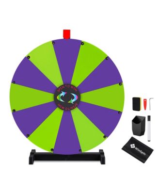 WinSpin 24" Display Prize Wheel Purple and Green DIY Tabletop 12 Slots Modular Custom Spinning Wheel for Pop Up Trade Show