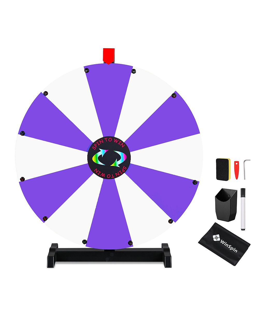 Колесо фортуны WinSpin 24" Display Prize Wheel Purple and White DIY Tabletop
