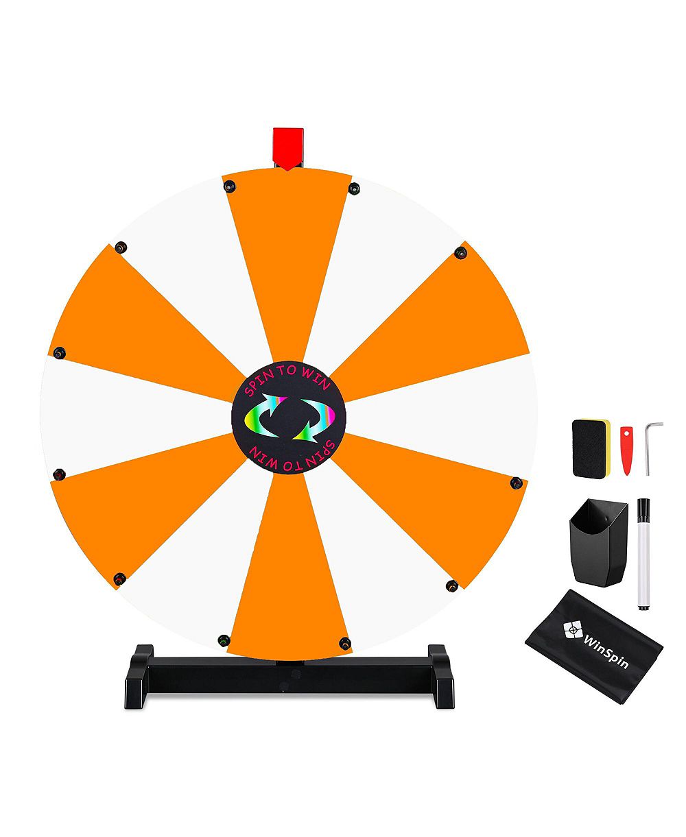 Колесо призов WinSpin 24" оранжевое и белое для настольных игр