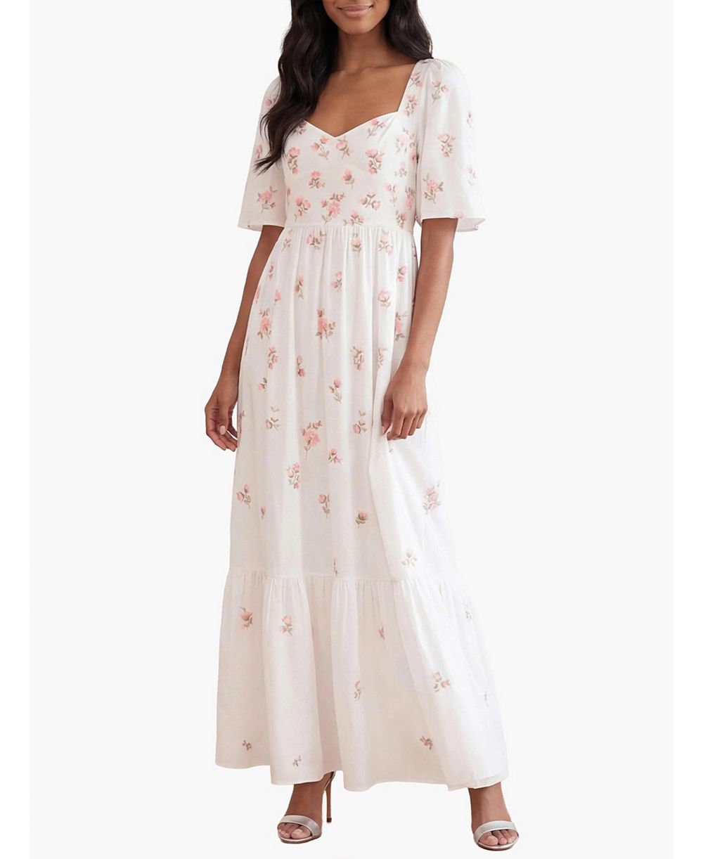 Женское платье в цветочек Needle & Thread Cotton Ankle Gown