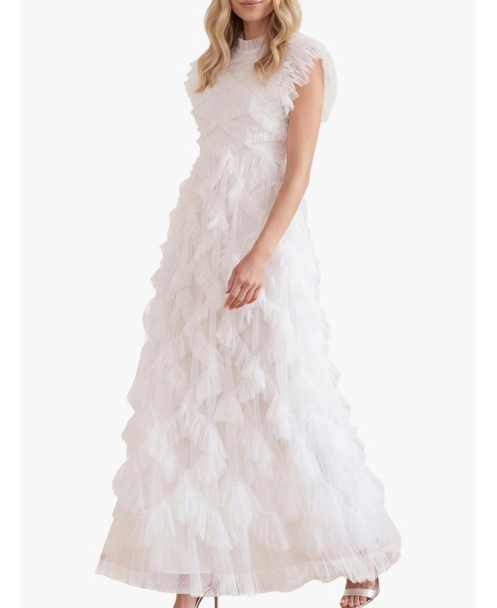 Женское вечернее платье Needle & Thread Genevieve Ruffle Short Sleeve Maxi Gown
