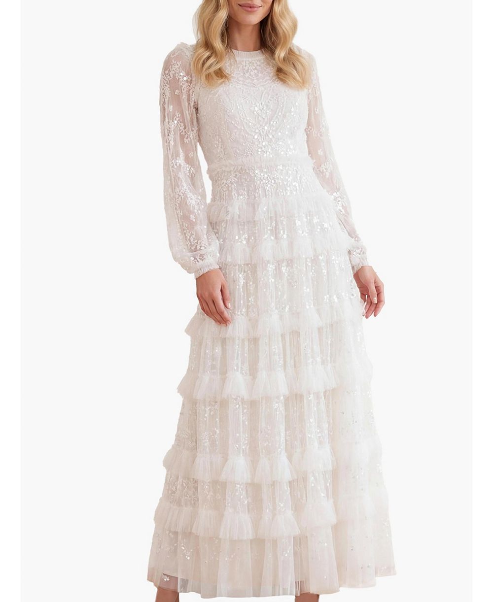Женское кружевное платье в пол Needle & Thread Blossom Long Sleeve Lace Ankle