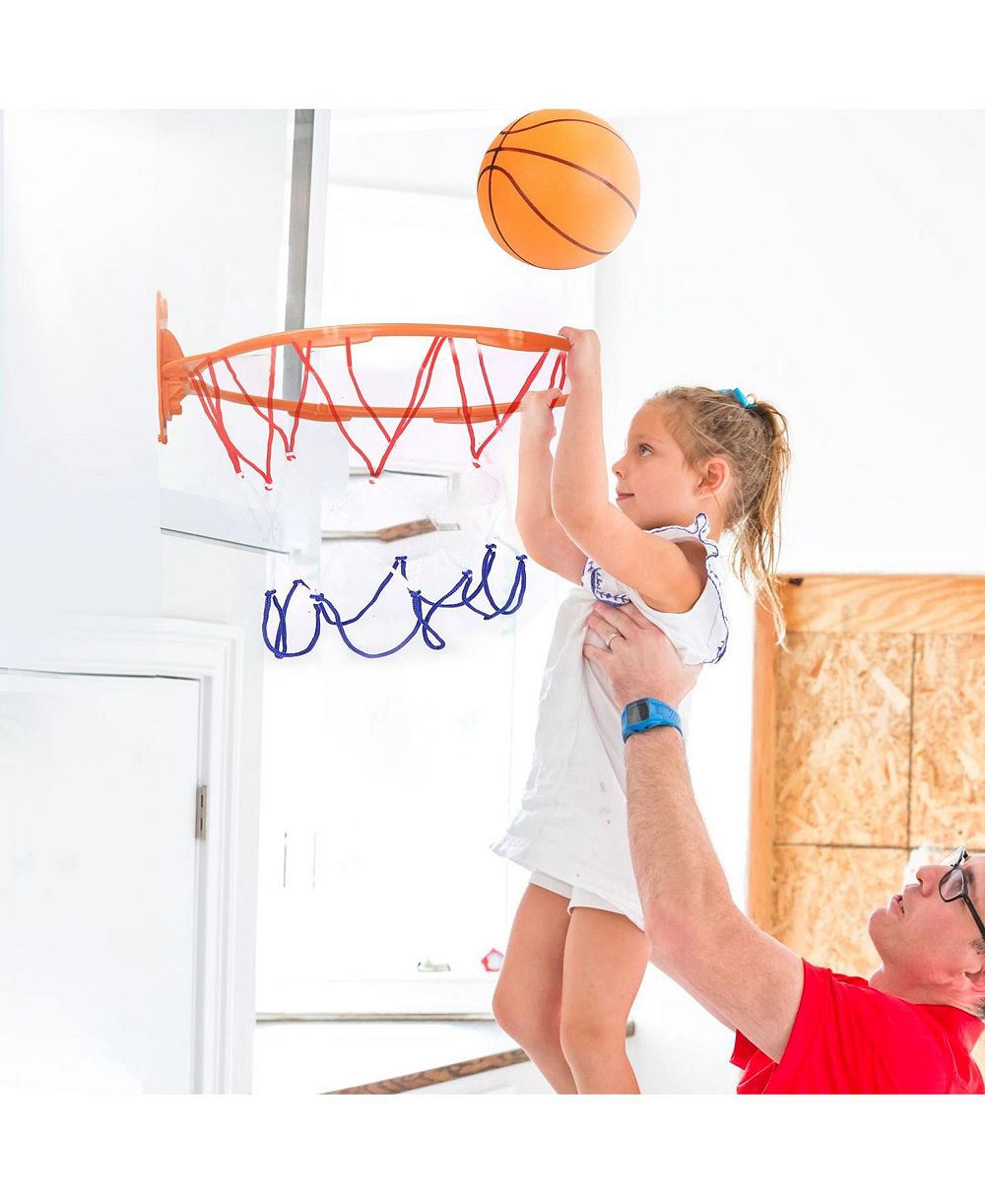 ZENY Silent Basketball with Ball Hoop Foam Bouncing Silent Basketball Uncoated High Density Foam Ball Indoor Low Noise Training Ball