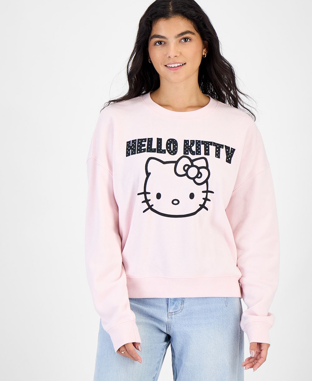 Grayson Threads, The Label молодежный флисовый свитшот с аппликацией Hello Kitty в горошек