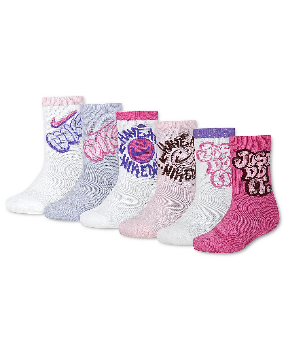 Nike Boys' and Girls' 7-11 Dri-FIT Have A Nike Day Graphics Crew Socks, 6-Pack