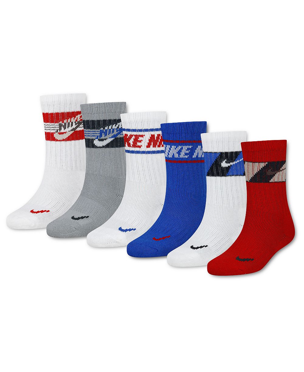 Nike Boys' and Girls' 7-11 Dri-FIT Sport Graphics Crew Socks, 6-Pack