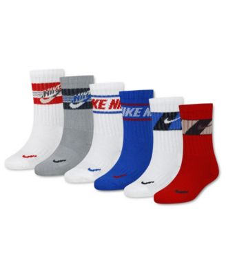 Детские носки Nike Boys' and Girls' 7-11 Dri-FIT с спортивной графикой, 6 пар