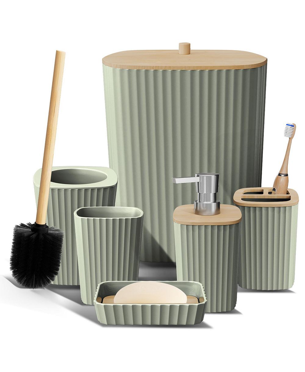 Clara Clark 6 Piece Complete Bathroom Decor and Accessory Set