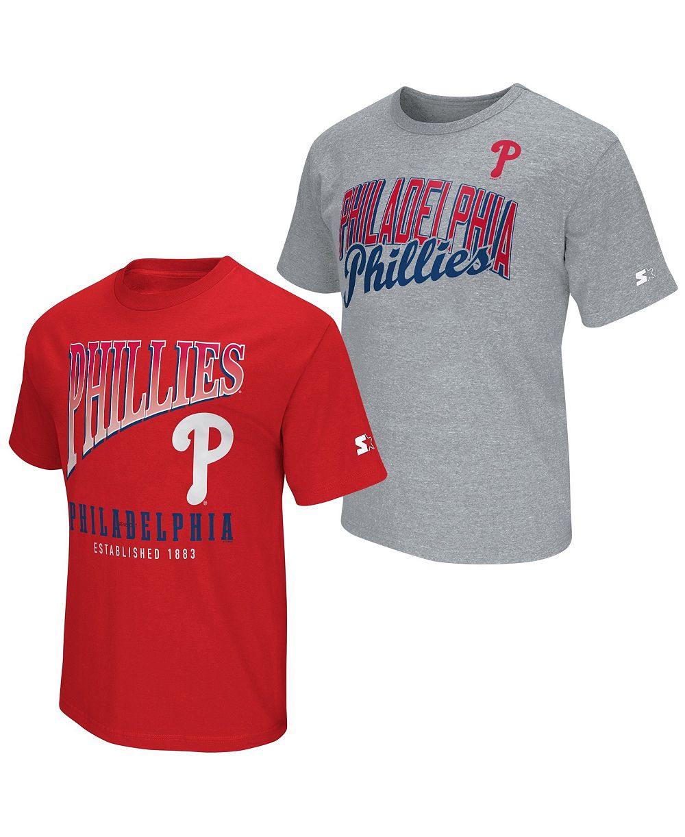 Мужской набор футболок Starter Philadelphia Phillies, 2 шт, Red/Heather Gray
