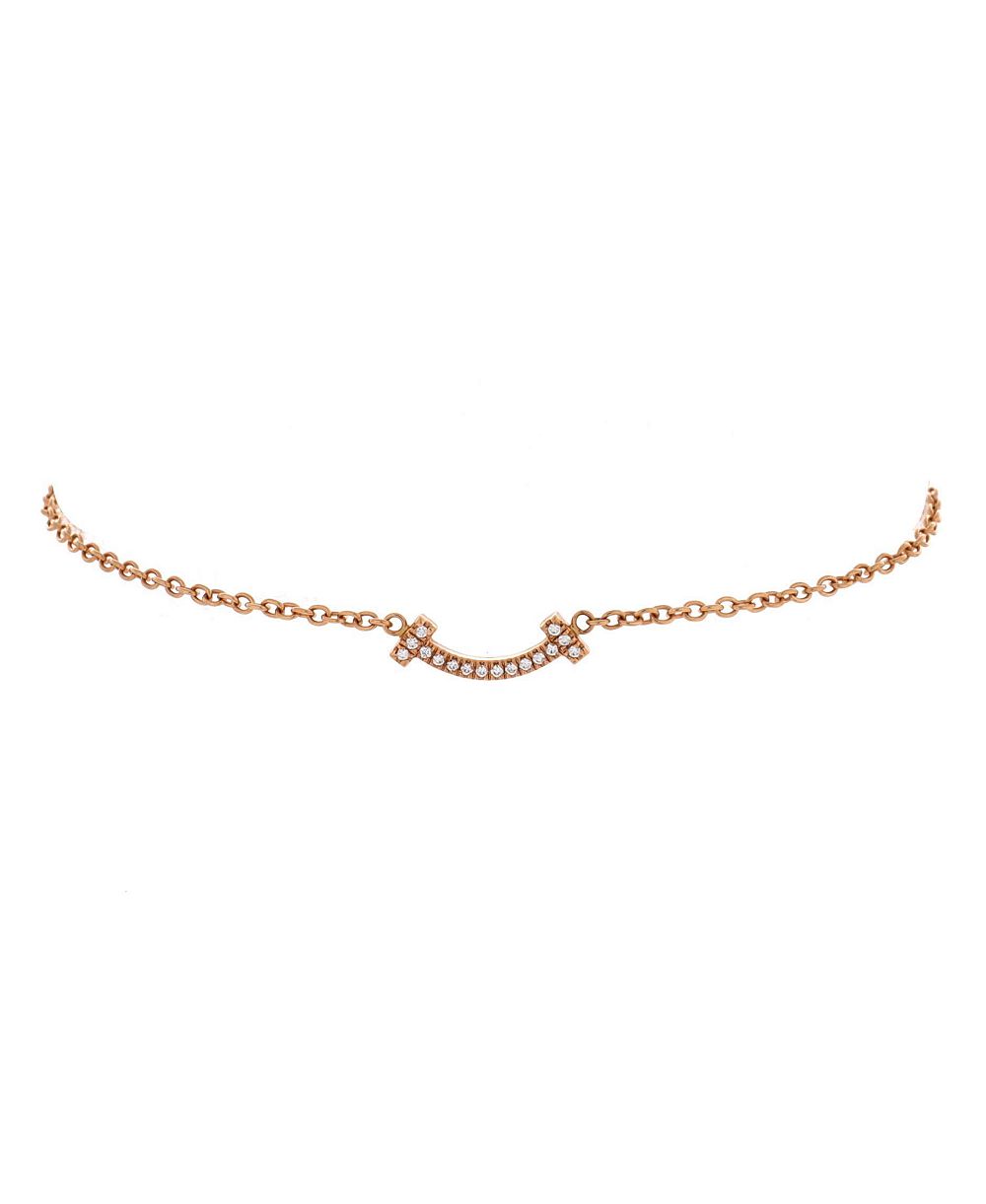 Б/у браслет Tiffany & Co T Smile с цепочкой