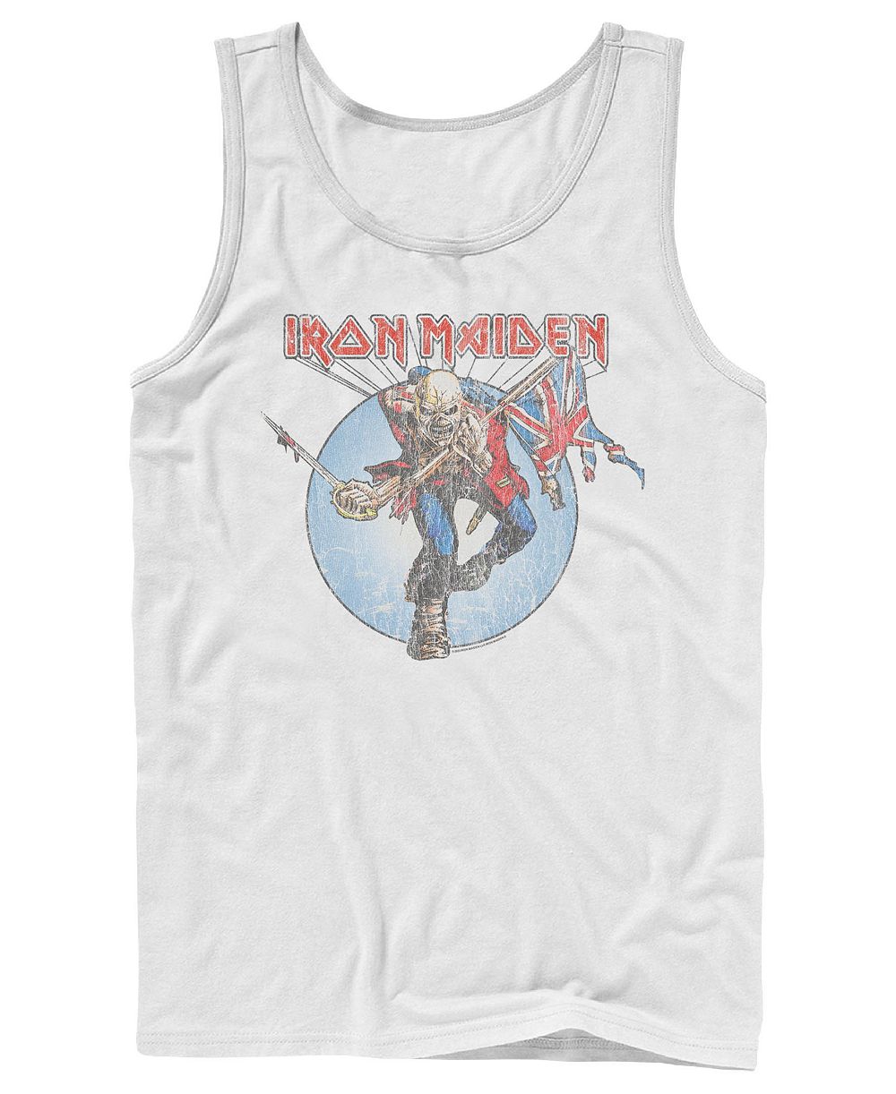 Fifth Sun Men's Iron Maiden Trooper Eddie Distressed Graphic Tank Top