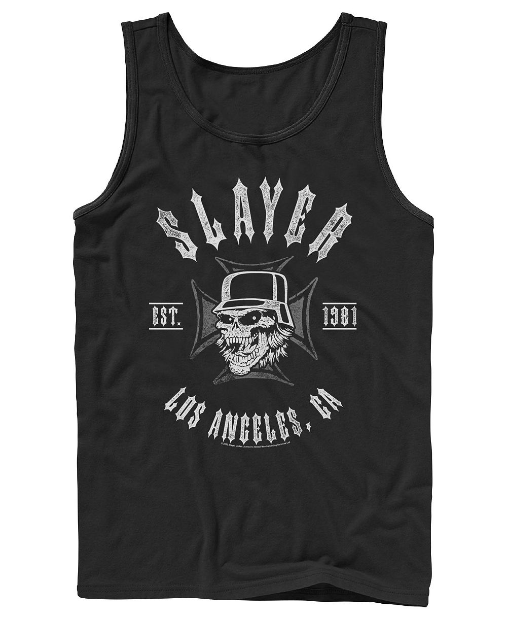 Fifth Sun Men's Slayer Los Angeles CA 1981 Skull Graphic Tank Top