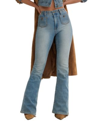 GUESS Женские растяжимые расклешенные джинсы с высокой посадкой Belle