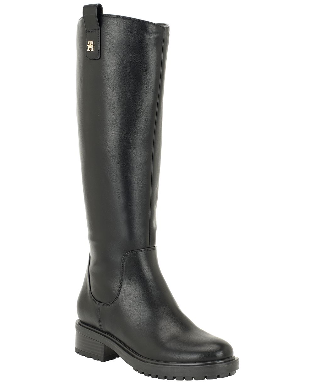 Tommy Hilfiger Women's Ashere Tall Wide Calf Lug Sole Riding Boots