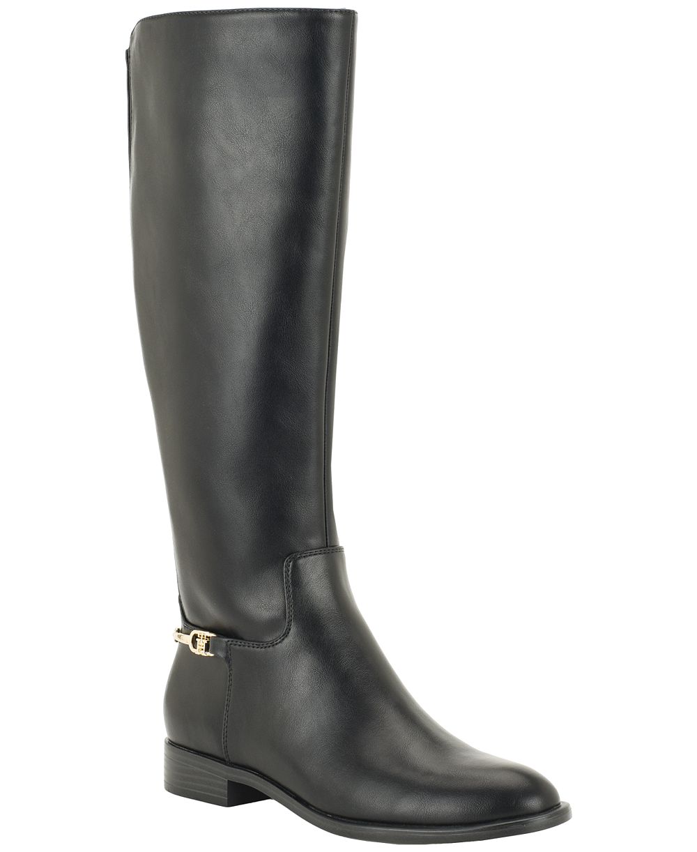 Tommy Hilfiger Women's Marlay Tall Wide Calf Harness Riding Boot