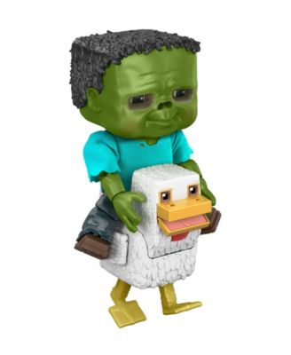 Minecraft Chicken Jockey 3 Swappable Baby Zombie Faces 2-Piece Action Figure, Ages 6+
